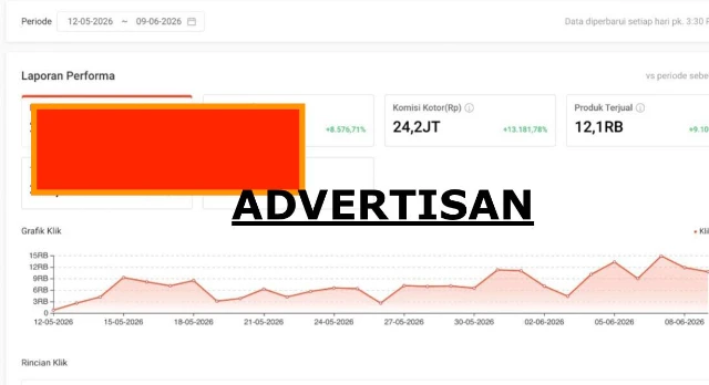 Grafik komisi di dashboard Shopee Affiliate