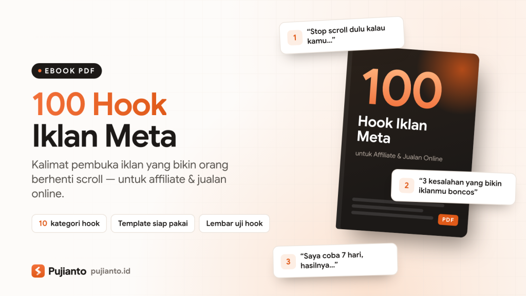 Sampul 100 Hook Iklan Meta untuk Affiliate & Jualan Online