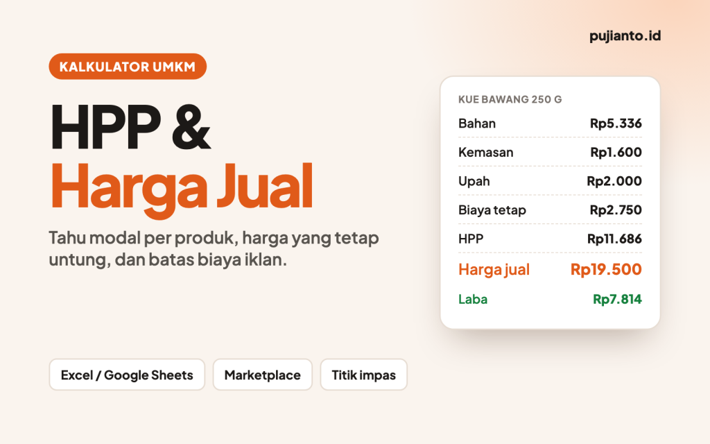 Sampul Kalkulator HPP & Harga Jual UMKM (Excel/Google Sheets)