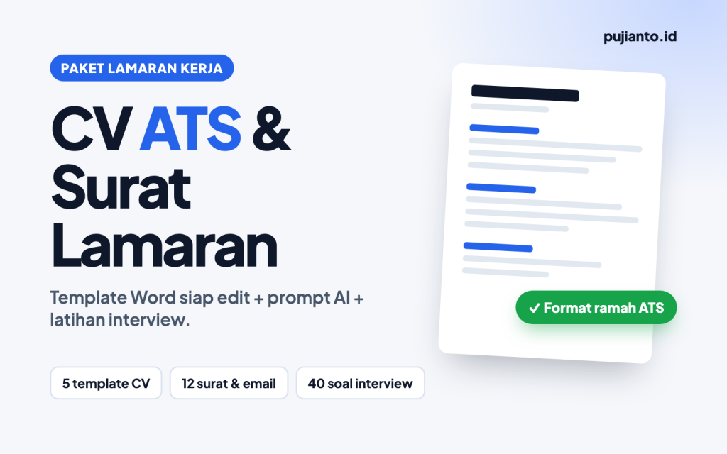 Sampul Paket Lamaran Kerja ATS: Template CV & Surat Lamaran